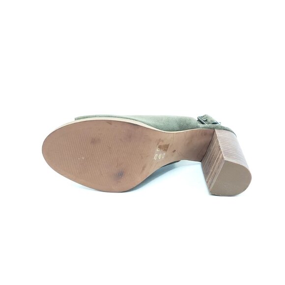 Madewell Cary Olive Green Suede Slingback Sandals Block Heel  Madewell The Cary Suede Slingback Block Heel Olive Womens Size 9
